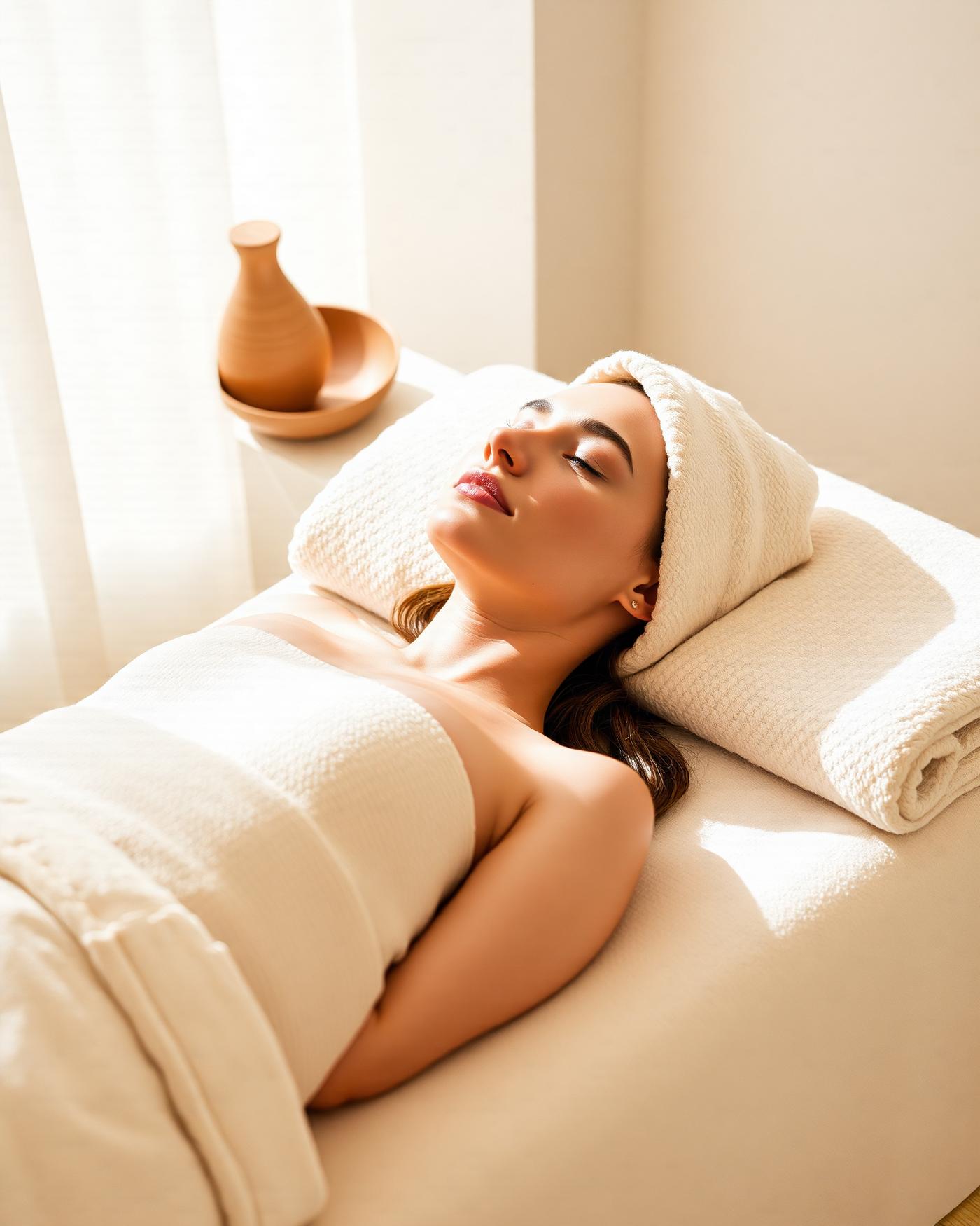 Guest resting during a restorative treatment